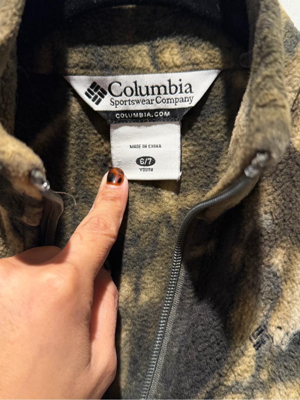 Columbia Kids Camouflage Fleece Jacket - Brown & Black - Picture 3 of 4